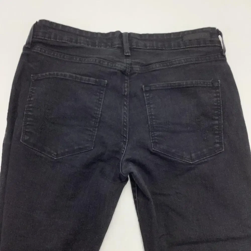 Denizen From Levis Ankle Skinny Jeans Womens 10 Black Charcoal Wash Distressed